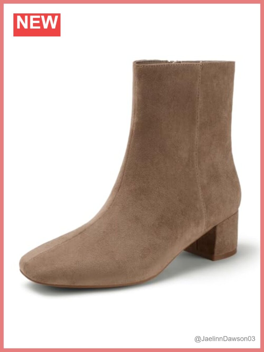 Ankle Boots Low Chunky Block Heel Closed Square Toe Dress Booties